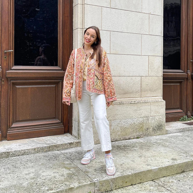 Els - Steppjacke mit Blumenmuster für Damen