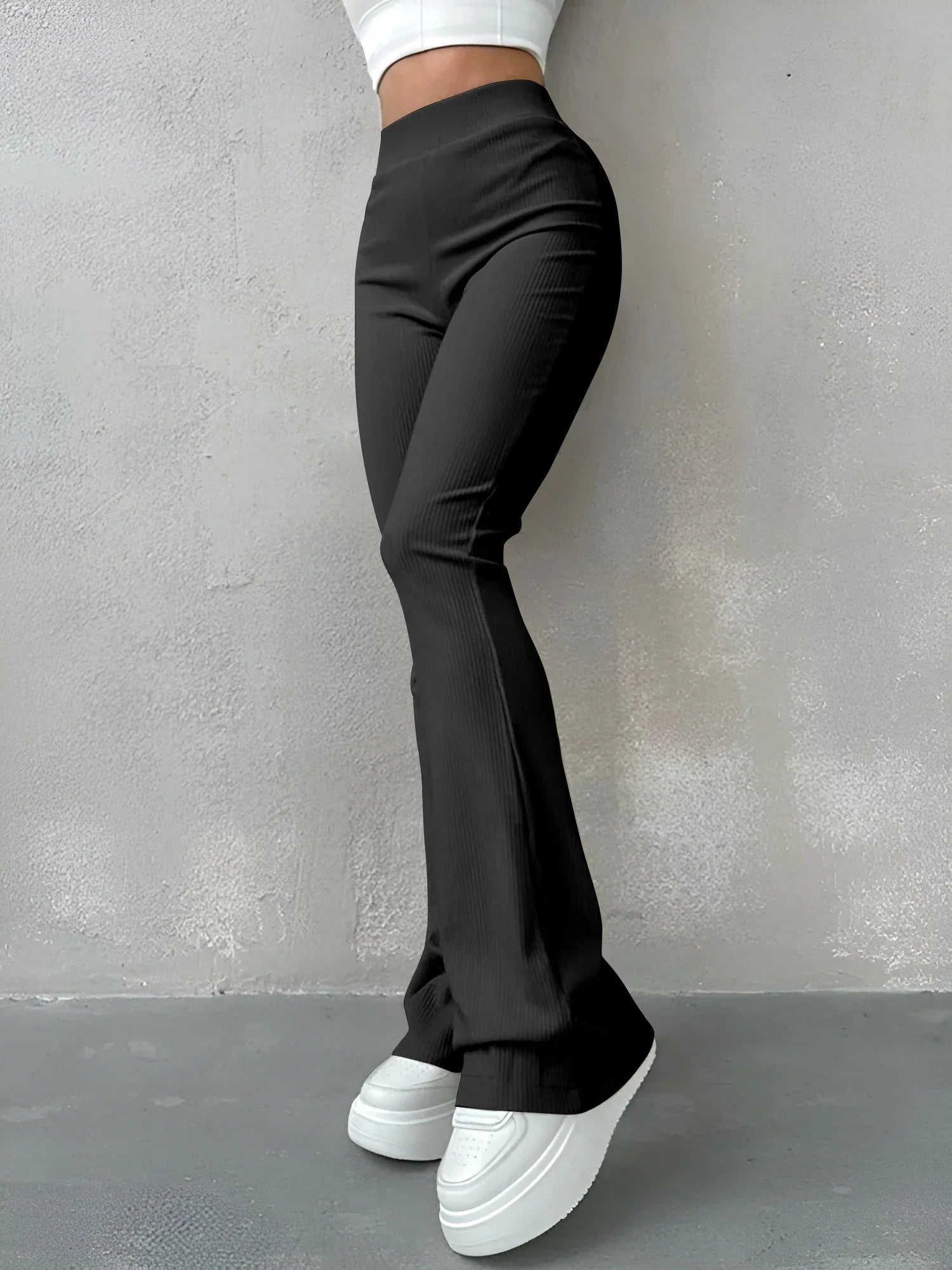 Ayla - Stilvolle und Chice Herbst Gerippte Schlaghosen mit Hoher Taille für Damen