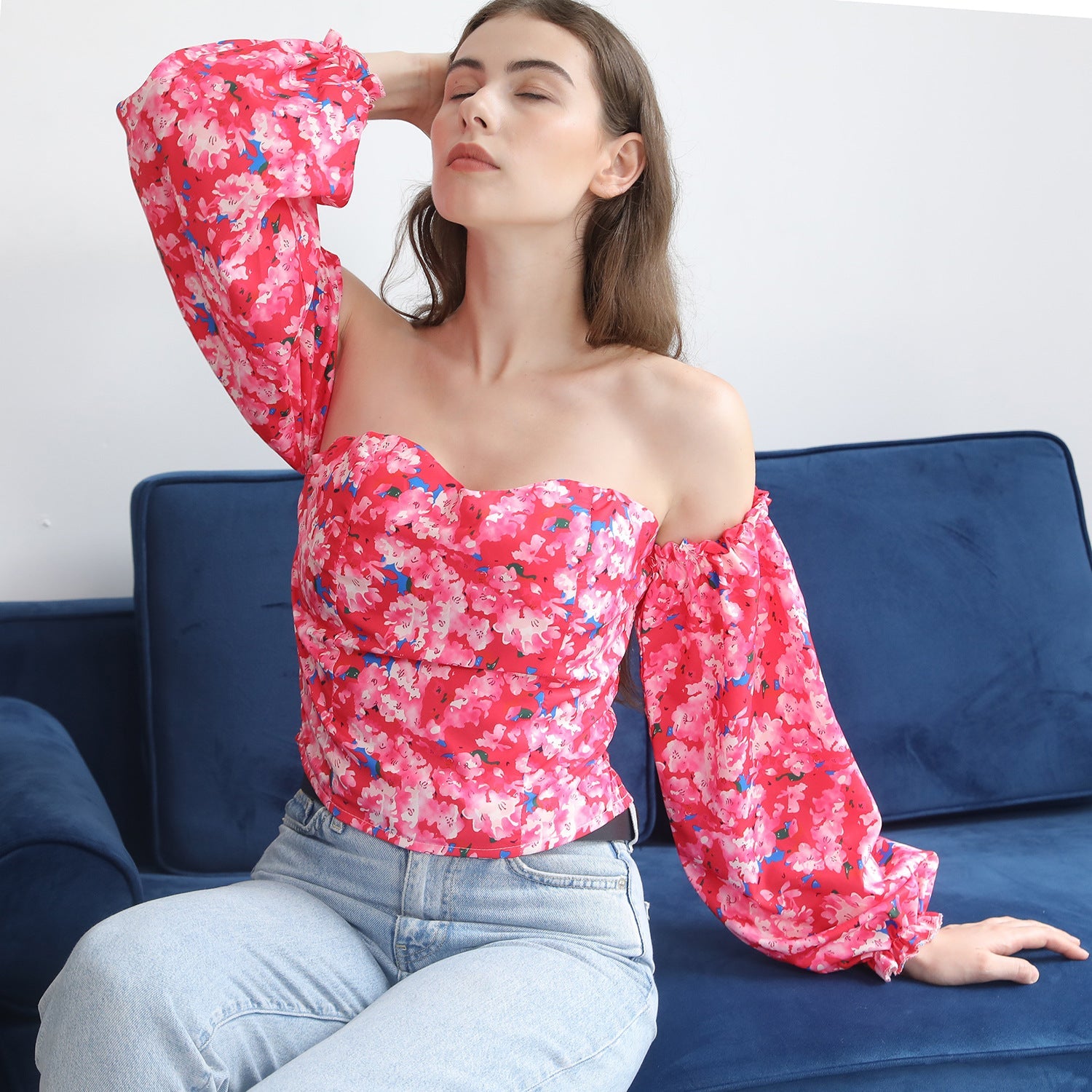 Lara | Florale Bluse mit Trägern