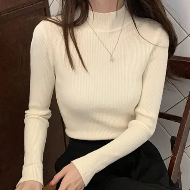 Petunia - Damen Slim Fit Pullover mit StehkragenSweaters Simple Chic Jumpers