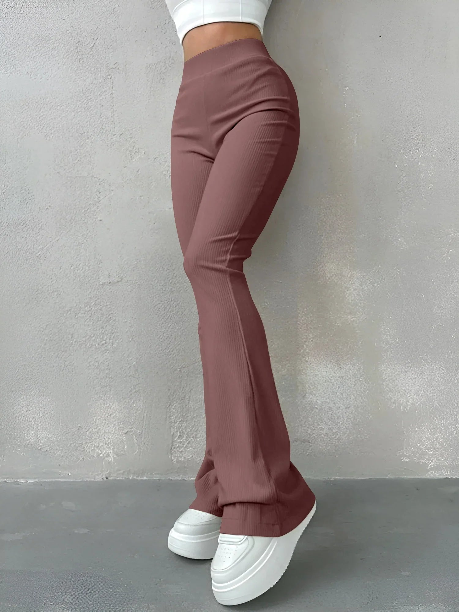 Ayla - Stilvolle und Chice Herbst Gerippte Schlaghosen mit Hoher Taille für Damen