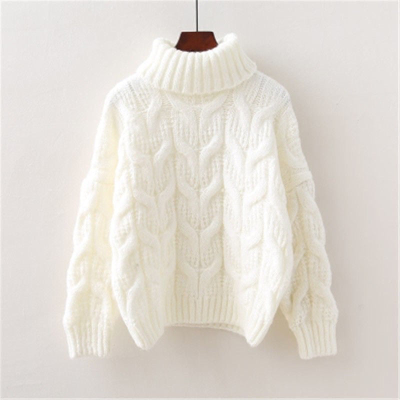Zopfmuster-Strickpullover für Damen