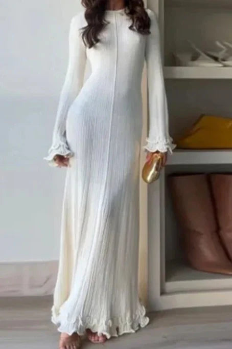 Idaleen | Elegantes Weißes Maxikleid