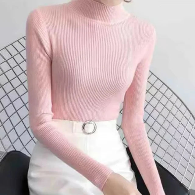Petunia - Damen Slim Fit Pullover mit StehkragenSweaters Simple Chic Jumpers