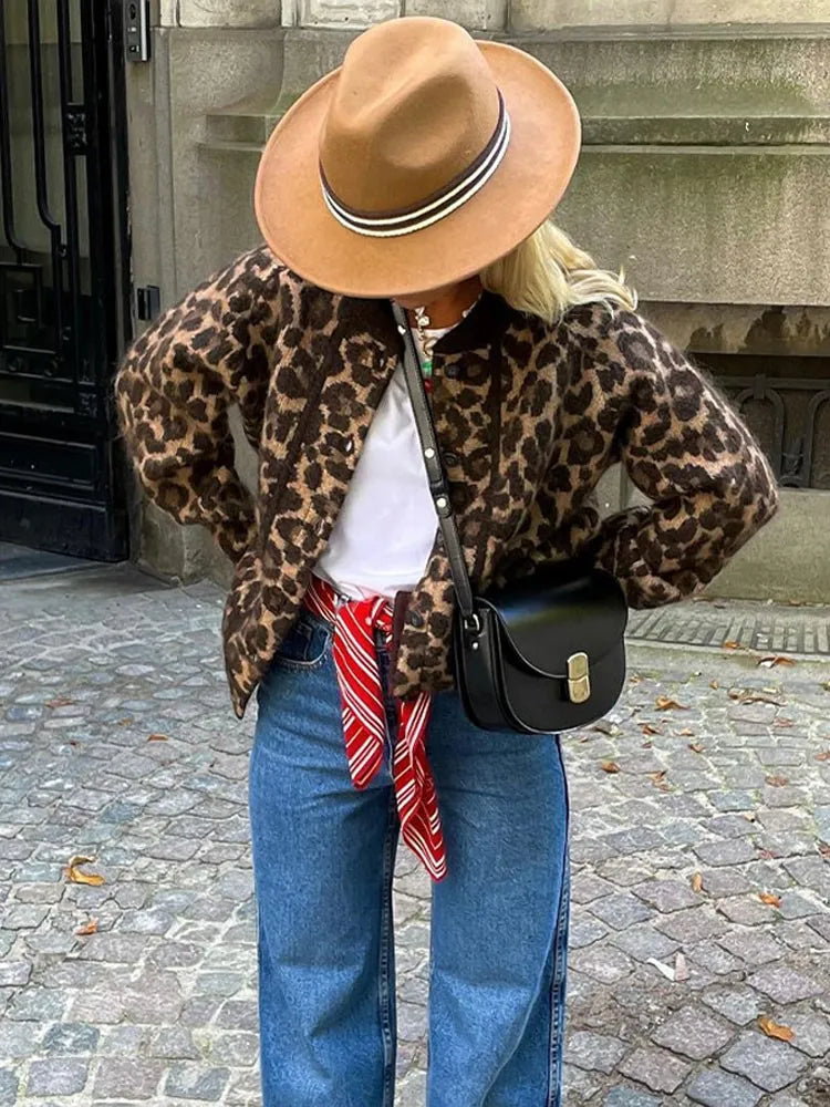 Leonie - Damen-Cardigan mit Leopardenmuster