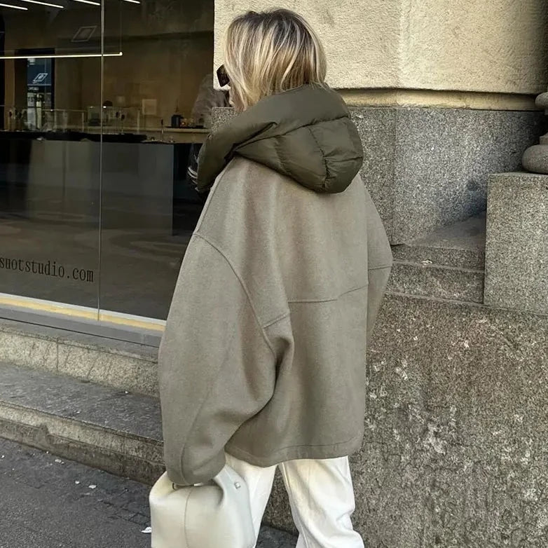 Anniken - Stilvoller Army-Grüner Lässiger Hoodie für Damen