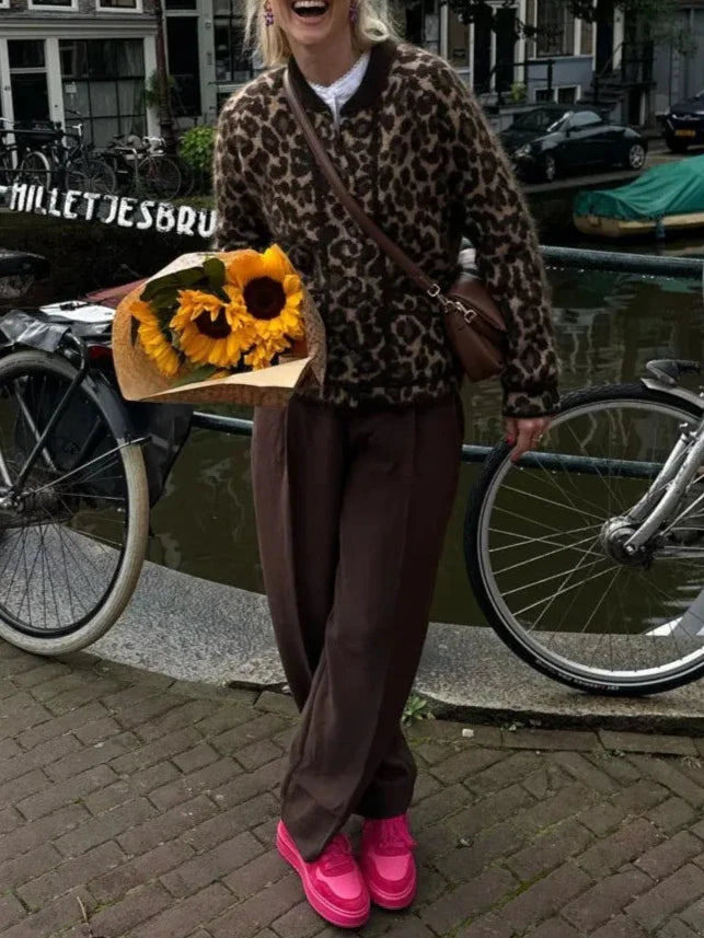 Leonie - Damen-Cardigan mit Leopardenmuster