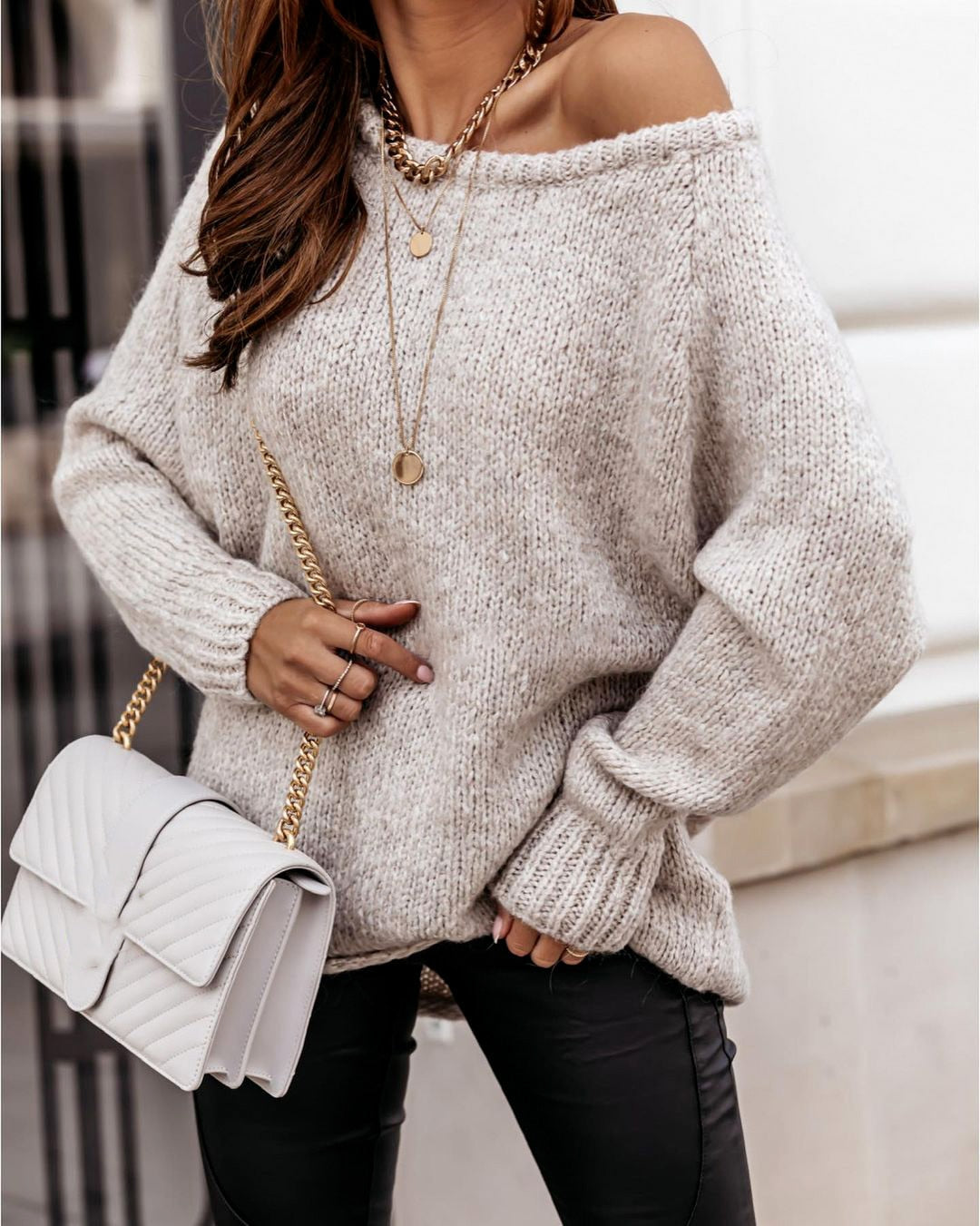 Leona - Schicker und Stilvoller Oversized Winterpullover für Damen