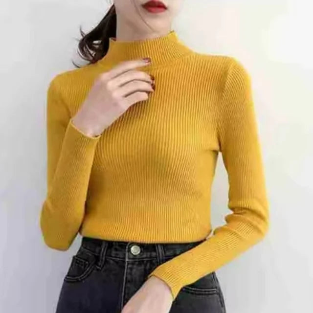 Petunia - Damen Slim Fit Pullover mit StehkragenSweaters Simple Chic Jumpers