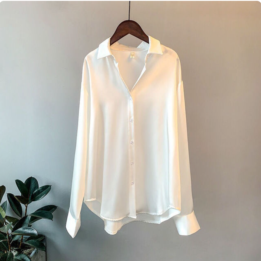 Langärmelige Fließende Nympha Bluse