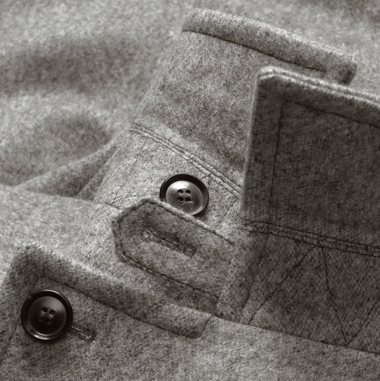 Ben - Klassischer Winter Khaki Zweireihiger Mantel für Herren