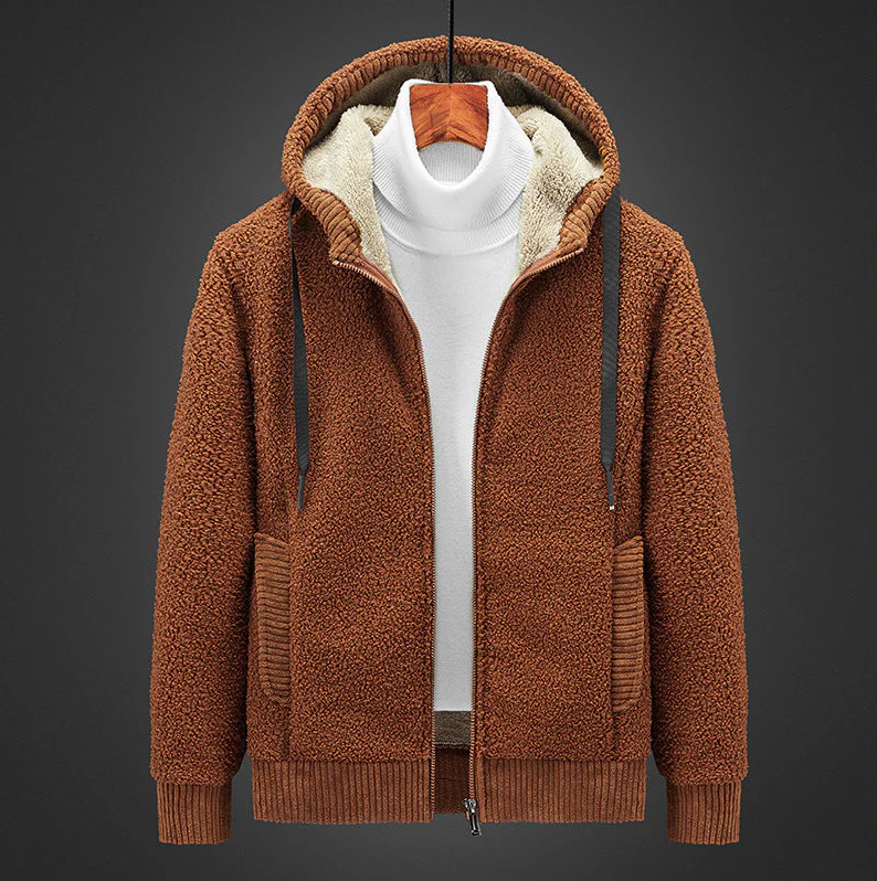 Warm gefütterter Herren-hoodie mit reißverschluss