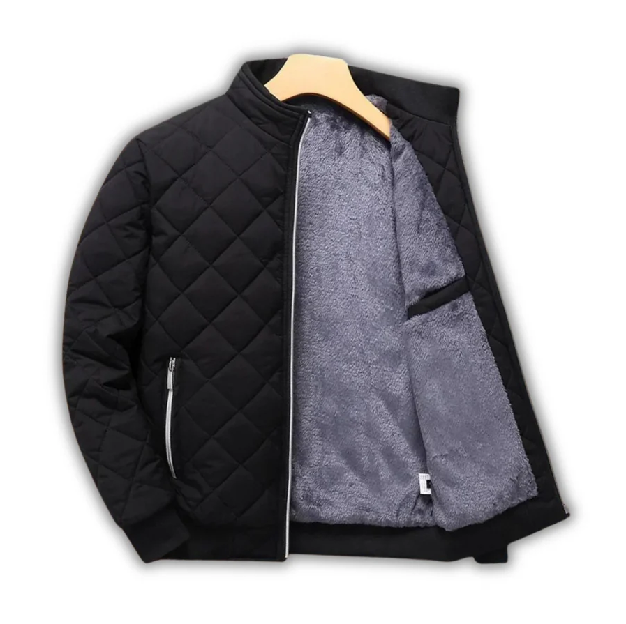 Wattierte herrenjacke mit fleecefutter