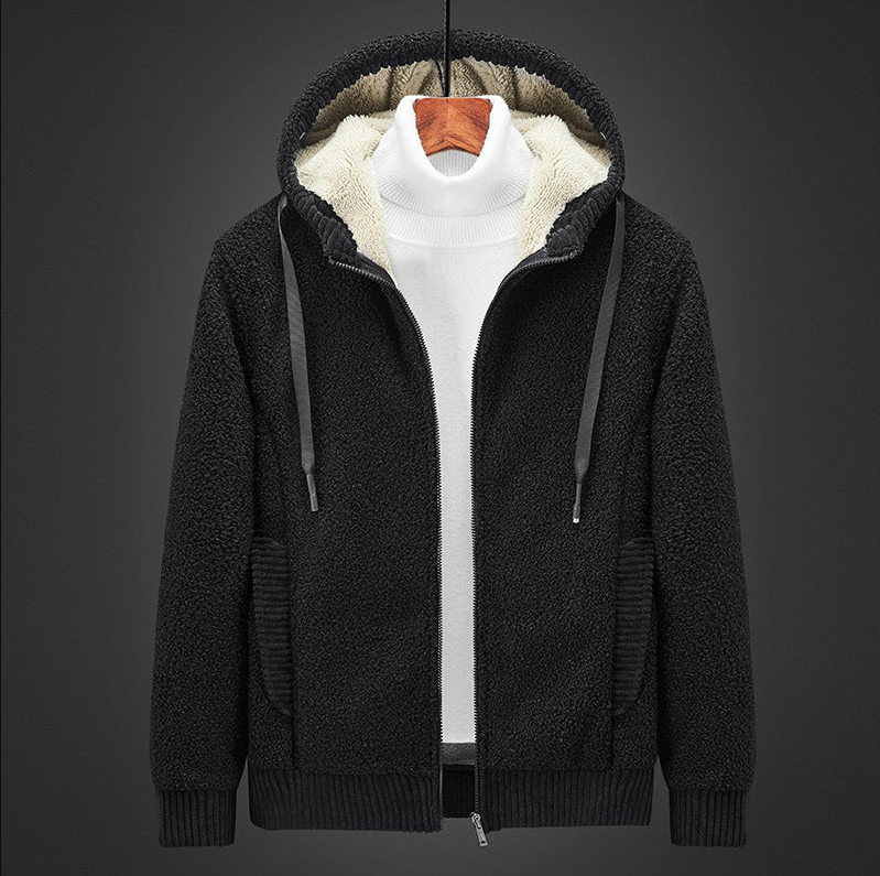Warm gefütterter Herren-hoodie mit reißverschluss