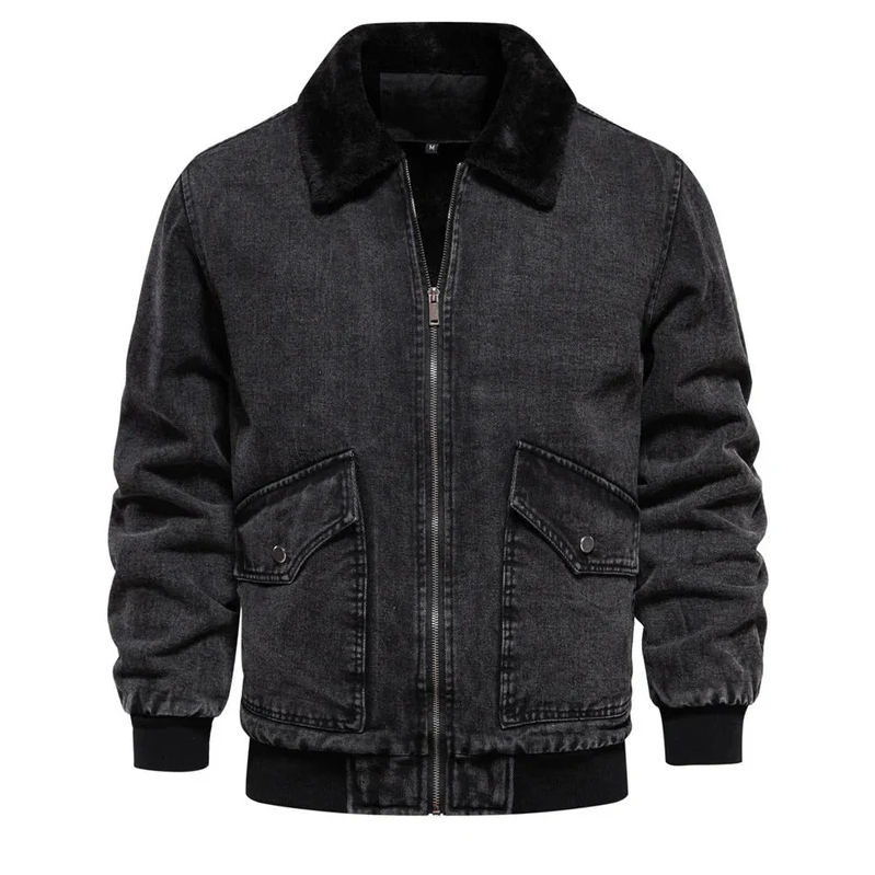 Tony - lässige bomberjacke aus jeansstoff