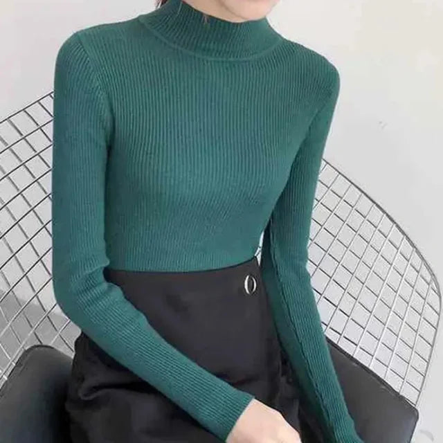Petunia - Damen Slim Fit Pullover mit StehkragenSweaters Simple Chic Jumpers