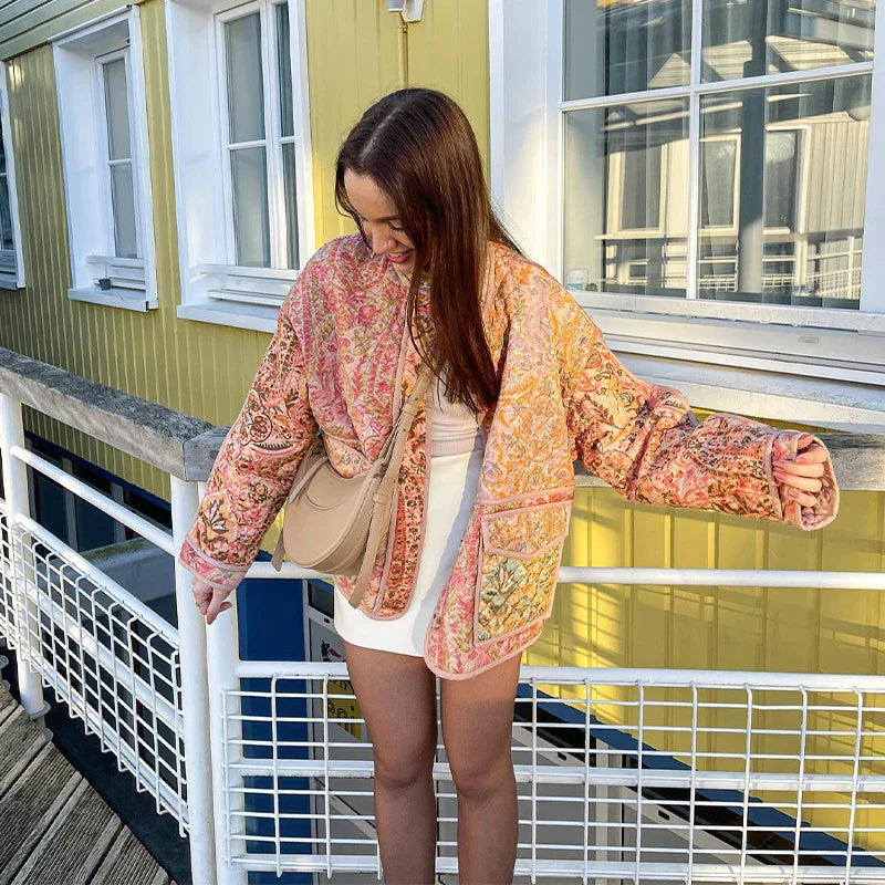 Els - Steppjacke mit Blumenmuster für Damen