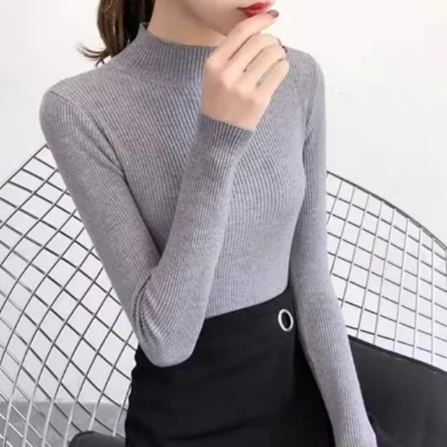 Petunia - Damen Slim Fit Pullover mit StehkragenSweaters Simple Chic Jumpers