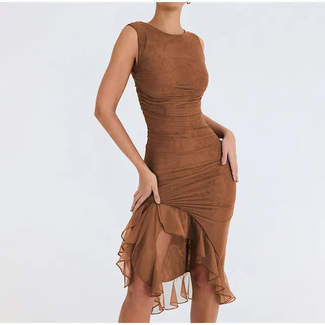 Julie - Verführerisches Midikleid mit Rüschen