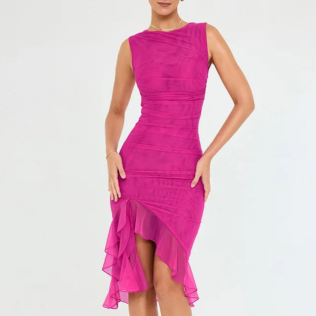 Julie - Verführerisches Midikleid mit Rüschen