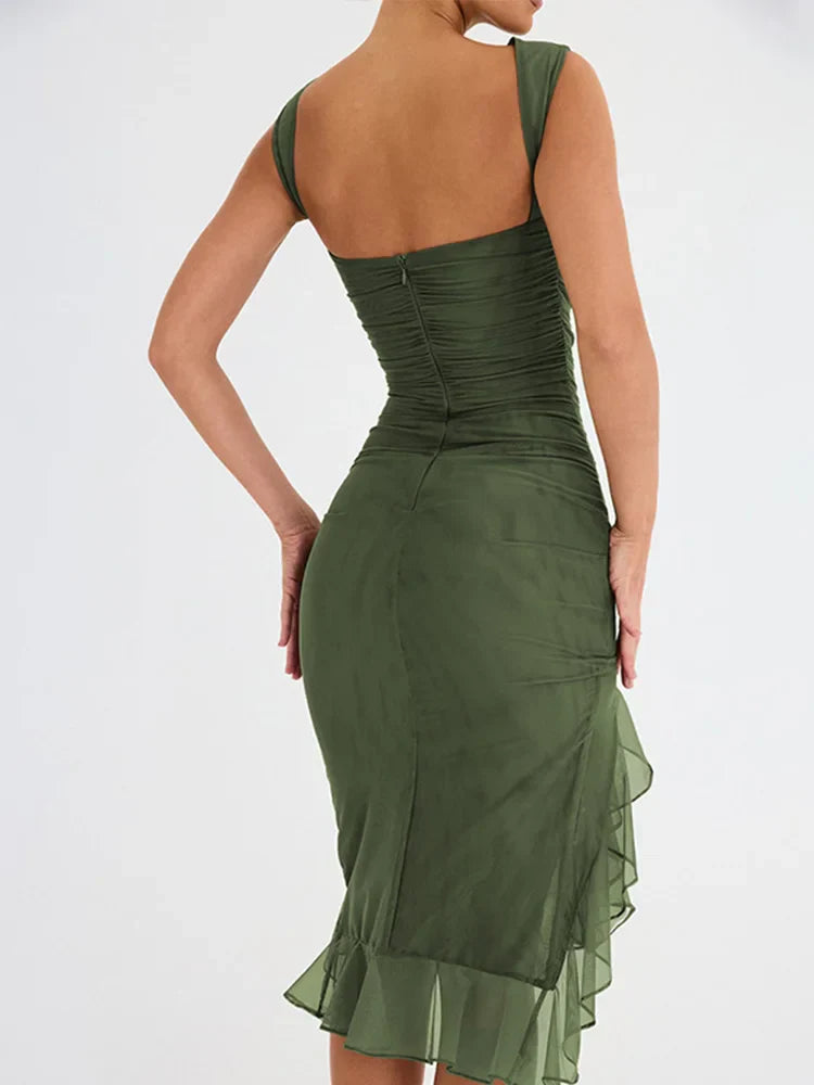 Julie - Verführerisches Midikleid mit Rüschen