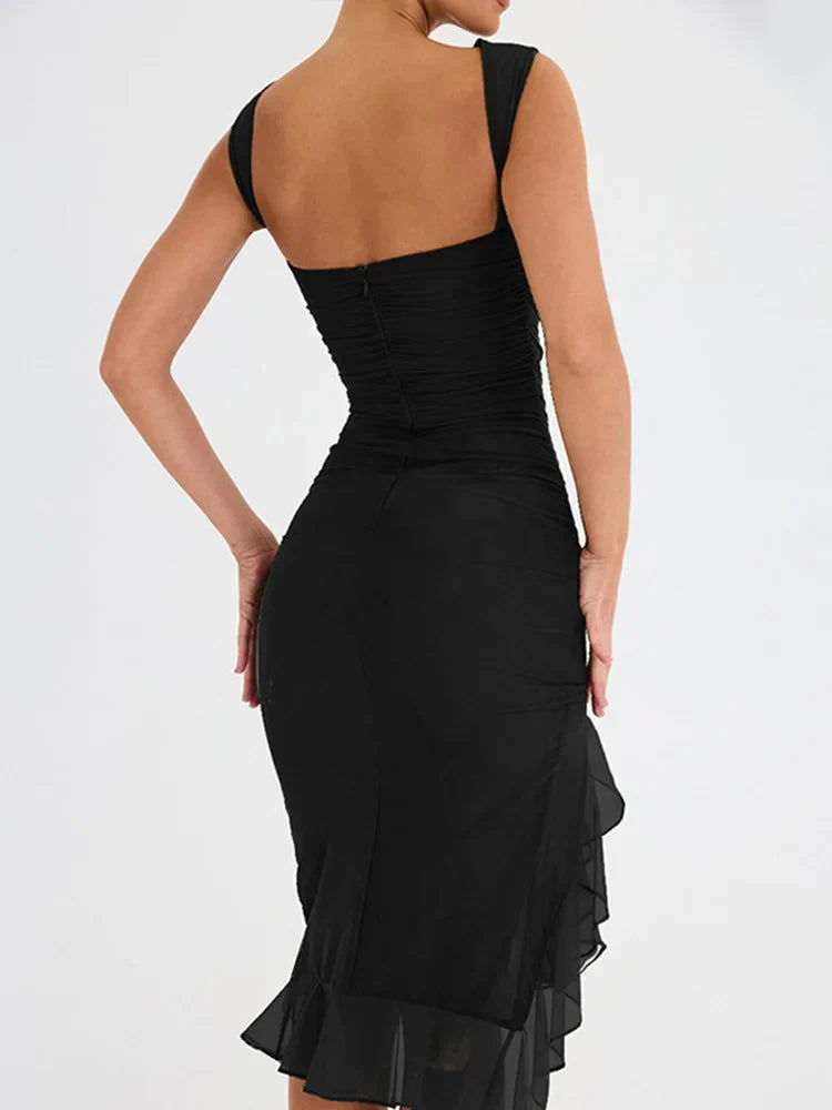 Julie - Verführerisches Midikleid mit Rüschen