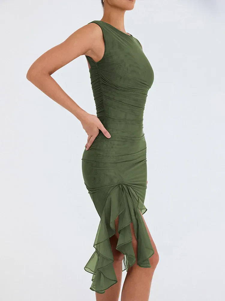 Julie - Verführerisches Midikleid mit Rüschen