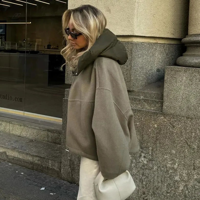 Anniken - Stilvoller Army-Grüner Lässiger Hoodie für Damen