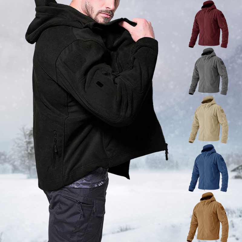 Winddichte outdoor-fleecejacke für herren