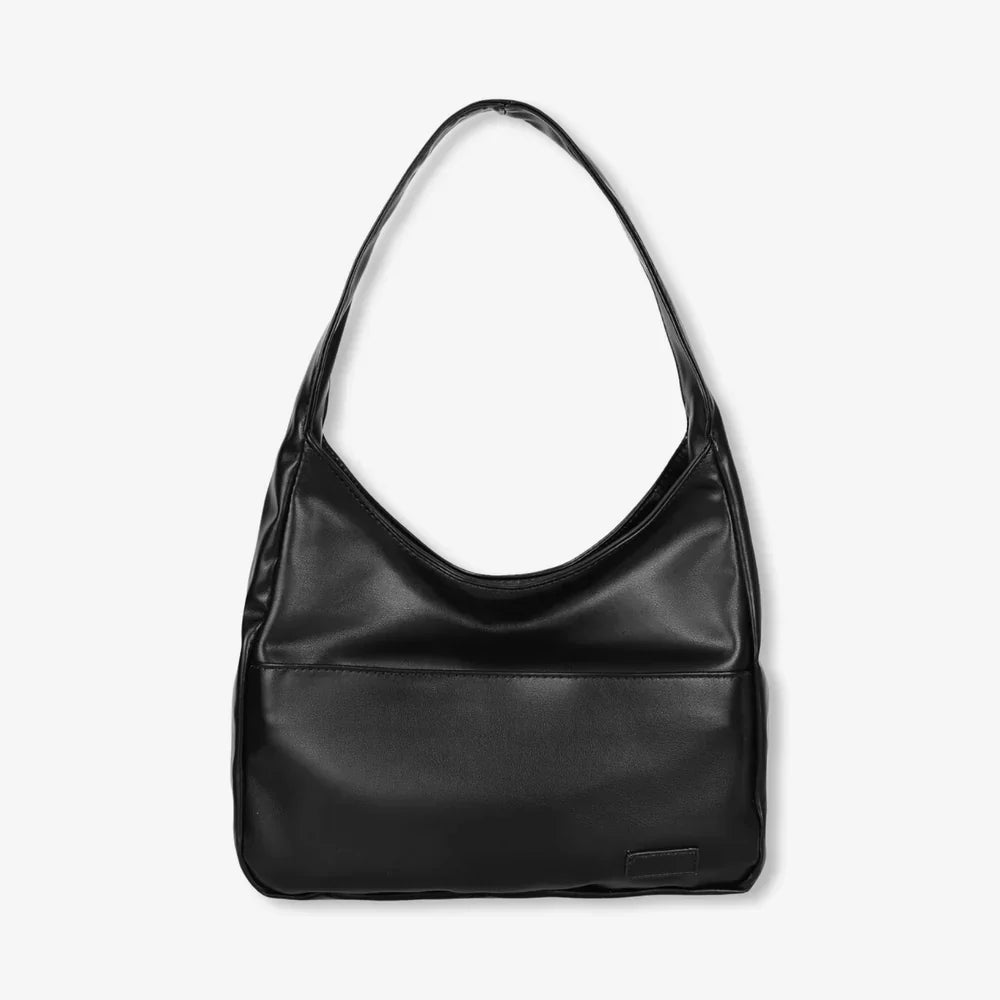 Damen Vintage Leder Umhängetasche mit Reißverschluss | Handtasche Ledertasche - Schwarz/Weiß/Braun