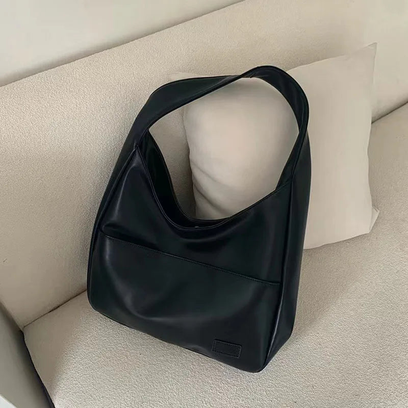 Damen Vintage Leder Umhängetasche mit Reißverschluss | Handtasche Ledertasche - Schwarz/Weiß/Braun