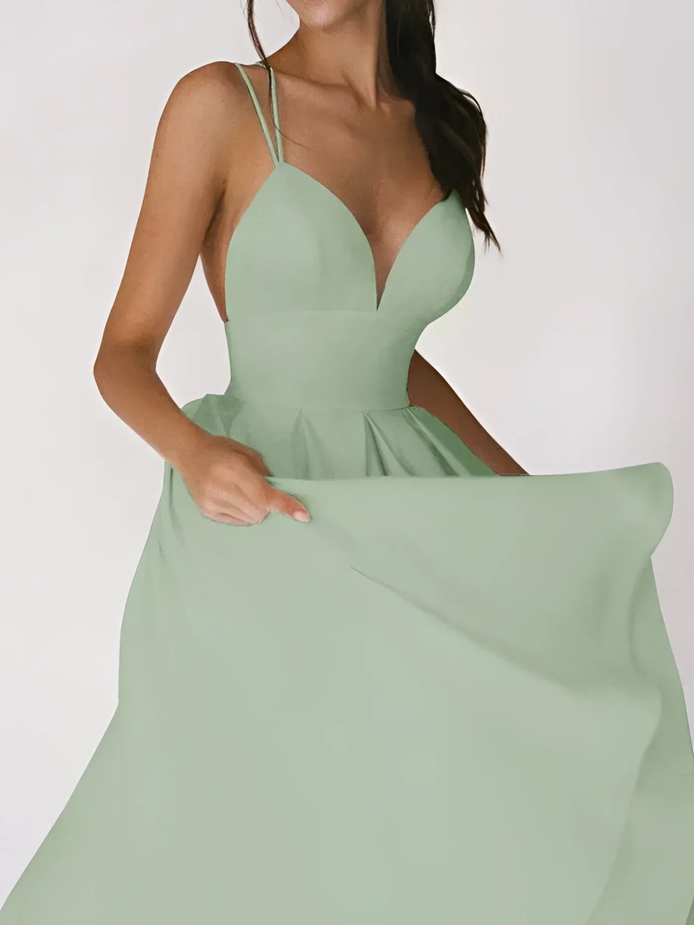 Midi-Kleid mit Überkreuztem Rücken