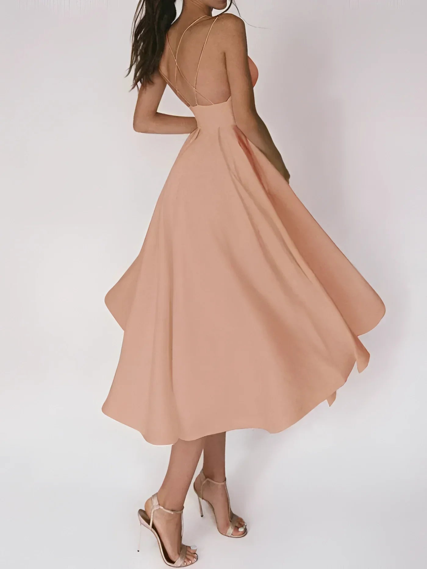 Midi-Kleid mit Überkreuztem Rücken