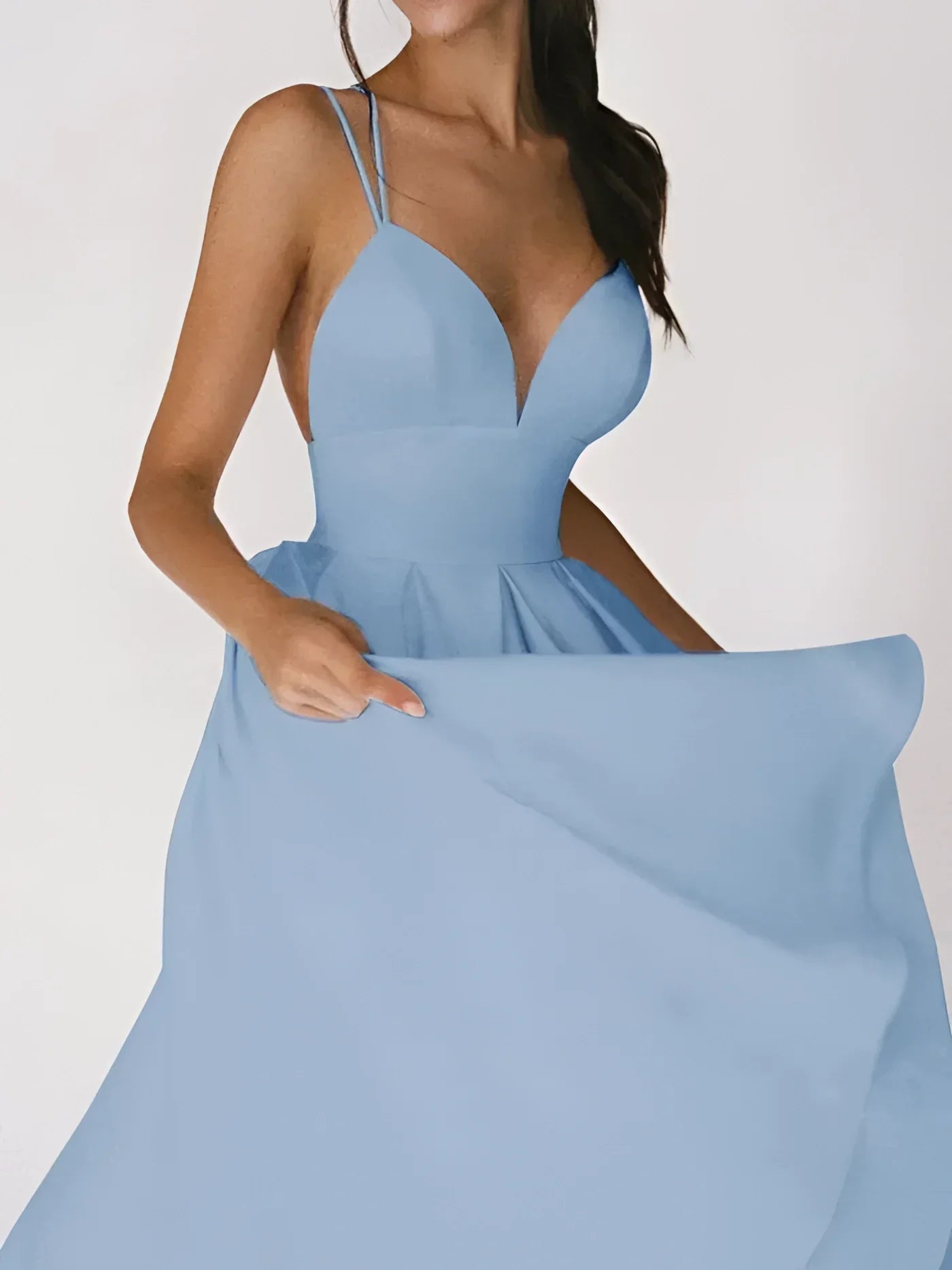 Midi-Kleid mit Überkreuztem Rücken