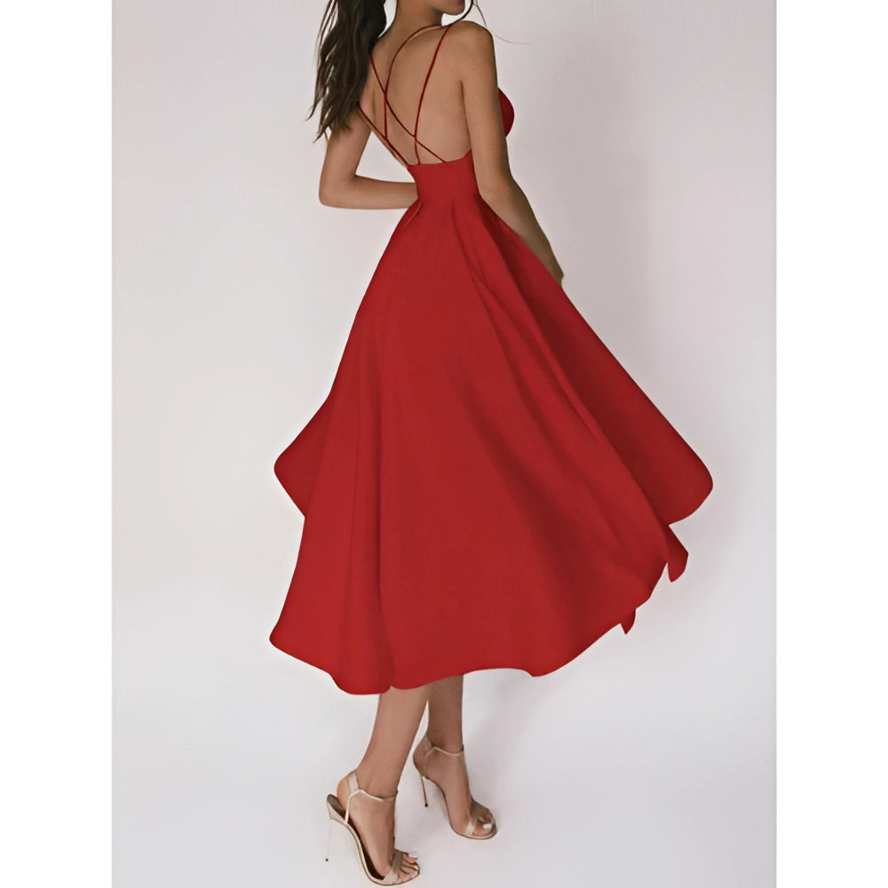 Midi-Kleid mit Überkreuztem Rücken