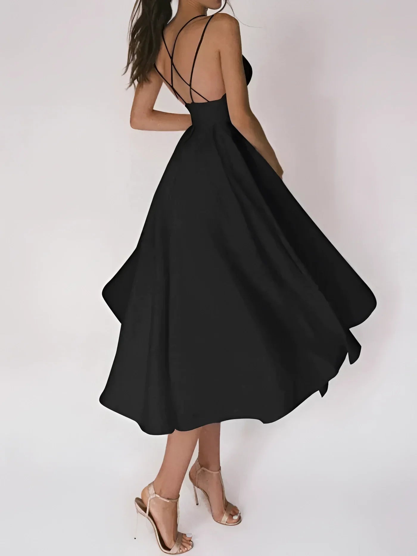 Midi-Kleid mit Überkreuztem Rücken