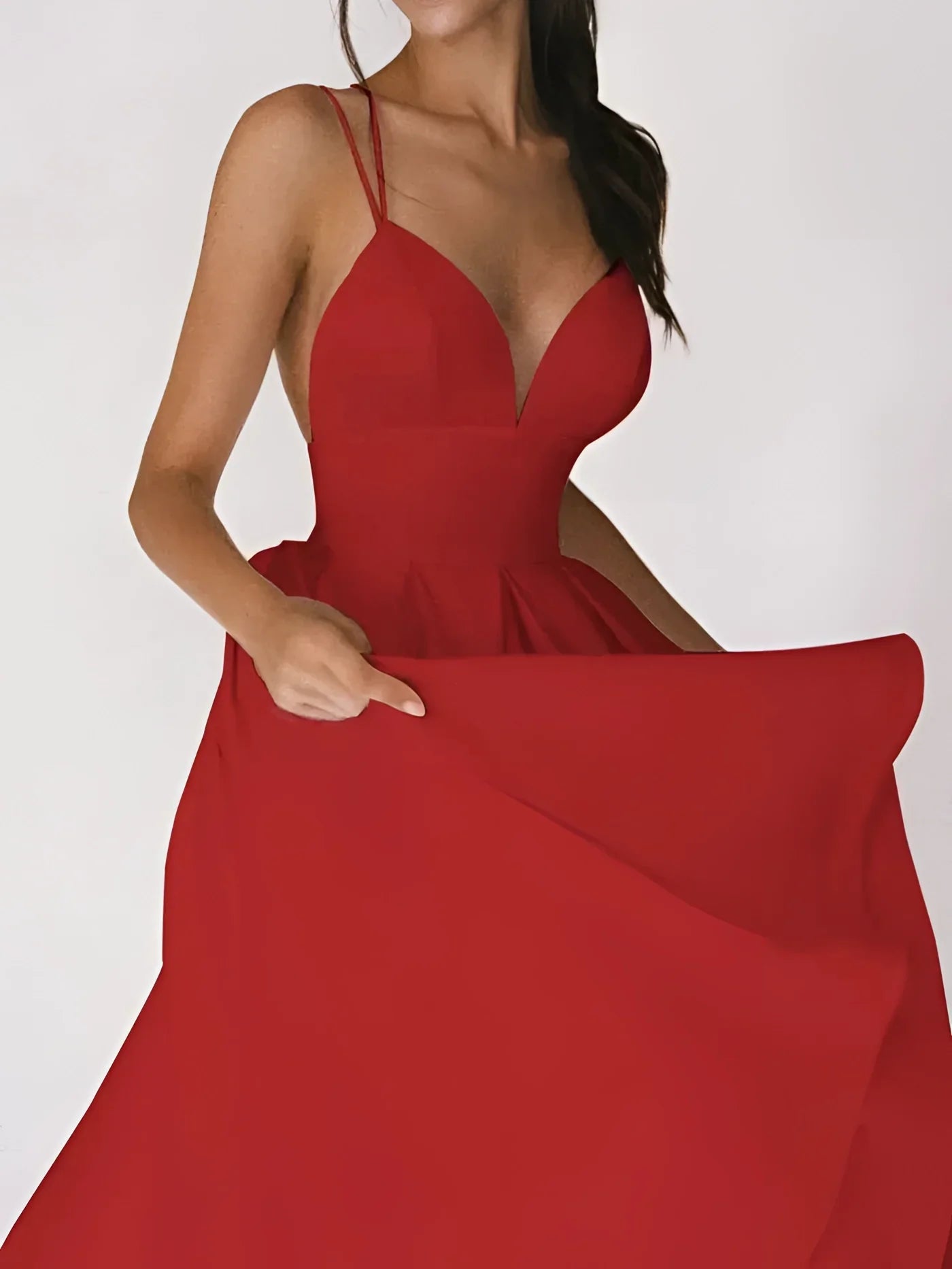 Midi-Kleid mit Überkreuztem Rücken