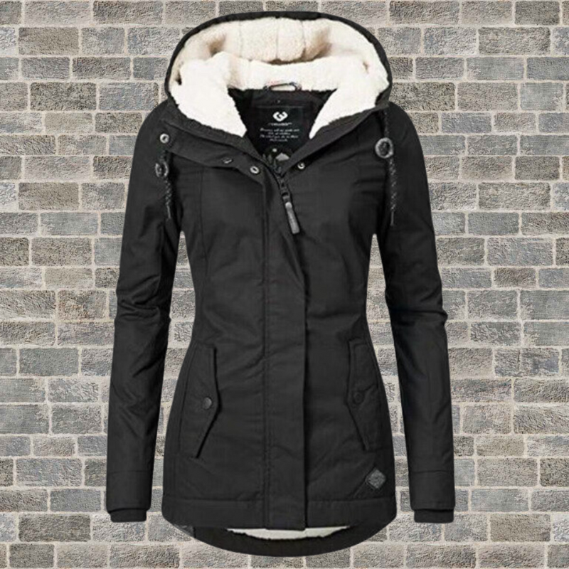 Alina | Winterlicher Stil mit kuscheliger Komfort Damen Sherpa Hoodie Jacke