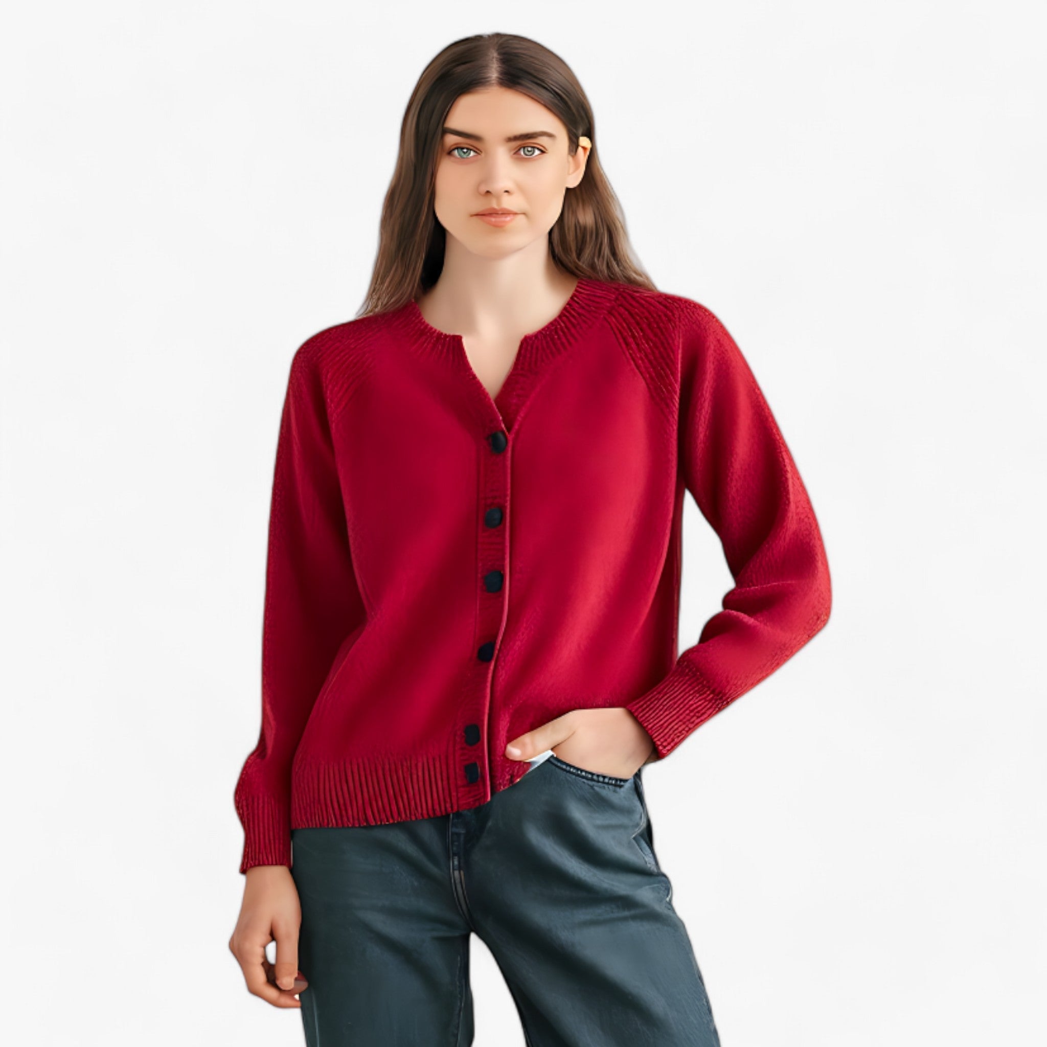 Mira - Schicker und Stilvoller Herbst-O-Hals-Cardigan für Damen