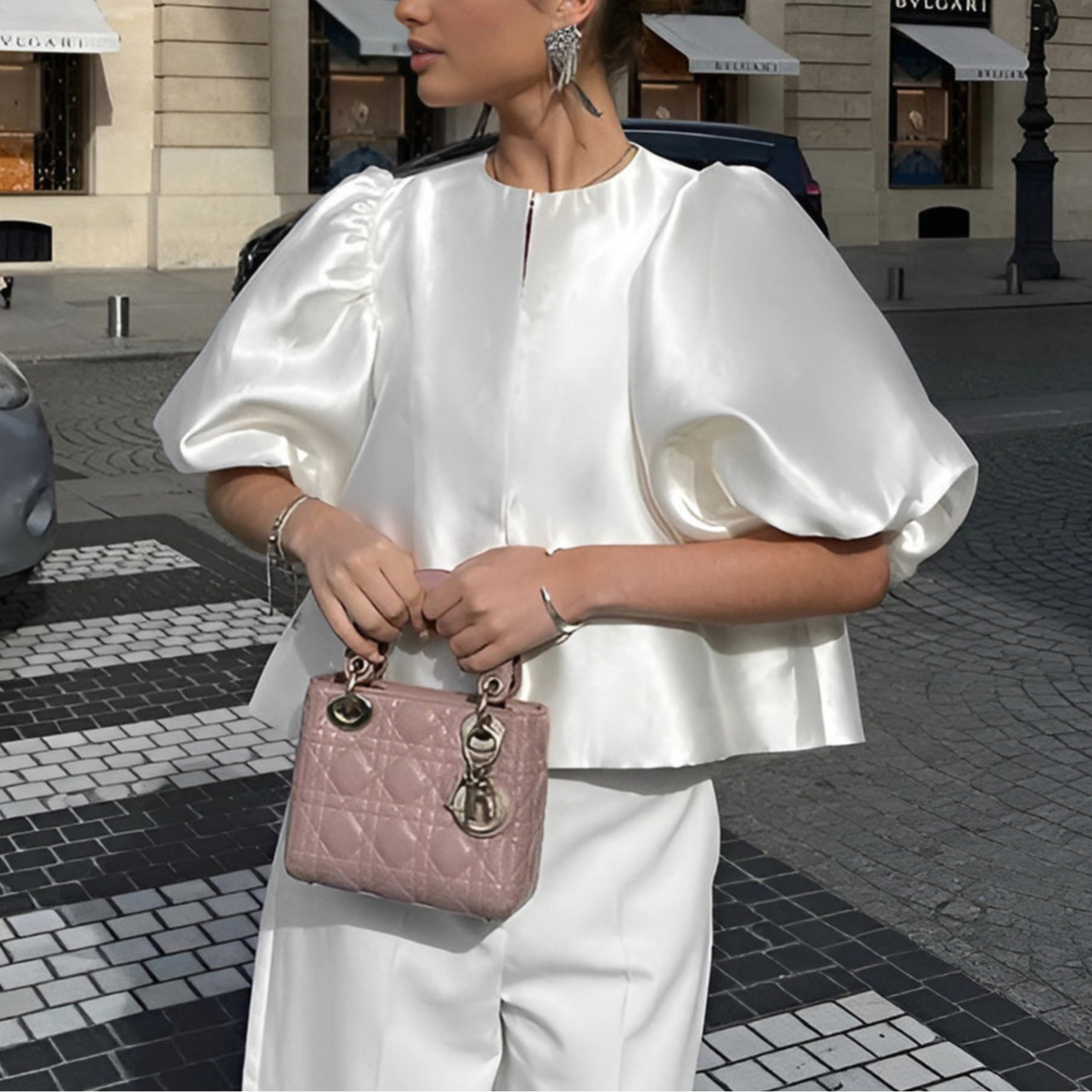 Balduina | Elegantes Damenoberteil mit Puff-Laternenärmeln
