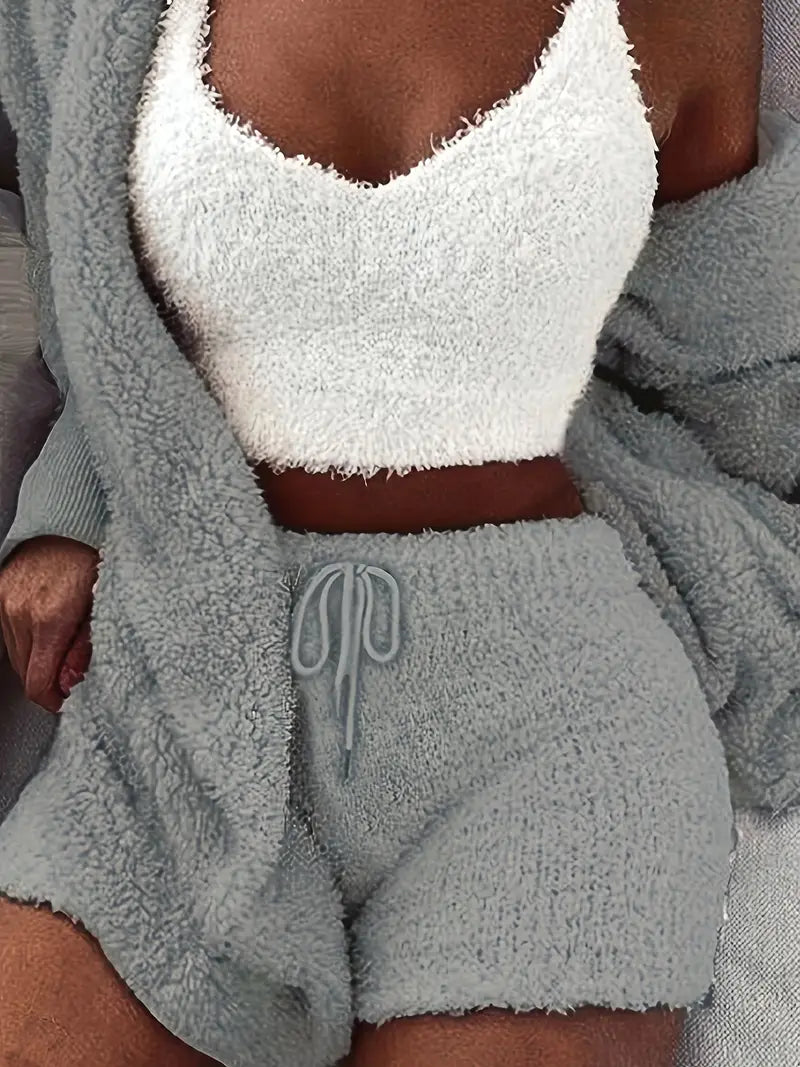 Kuschelige, weiche Damen Pyjama Set mit verschiedenen Farben