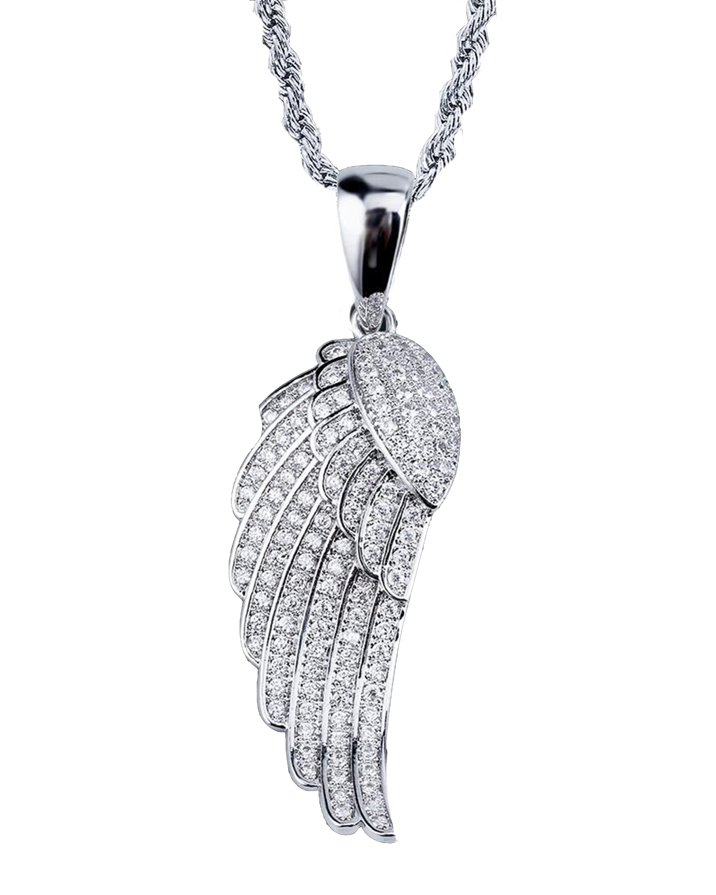 Diamond Wing Pendant (White Gold)