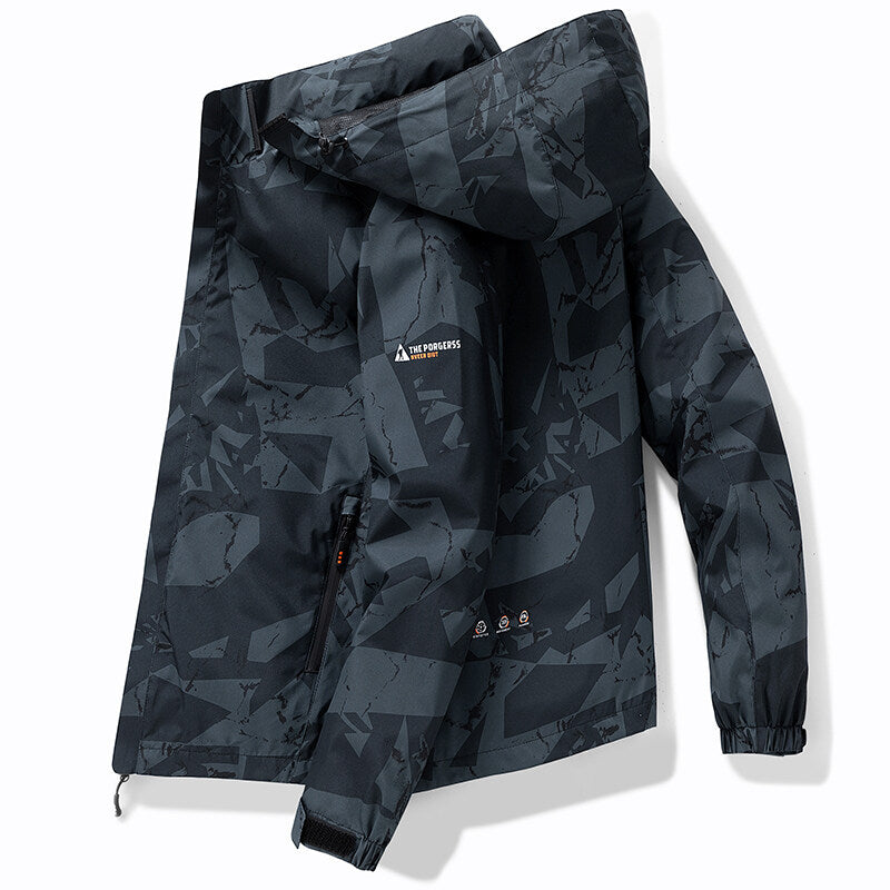 Herren Wasserdichte Winter-Skijacke | Sportlicher Stil mit Reißverschluss und Buchstabendruck
