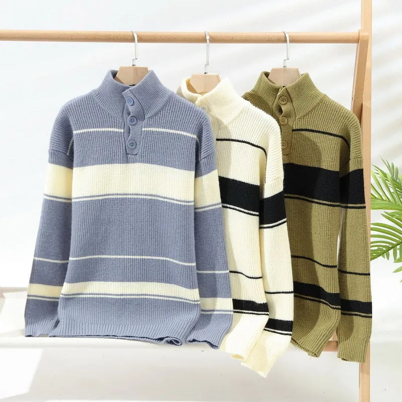 Warmer dicker gestreifter Pullover für Männer