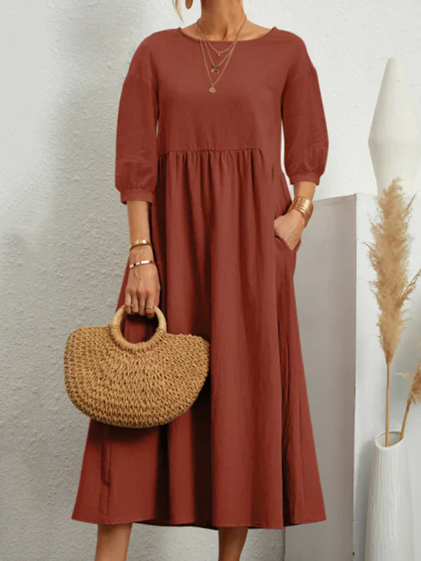Kleid mit eleganten Dreiviertel Ballonärmeln