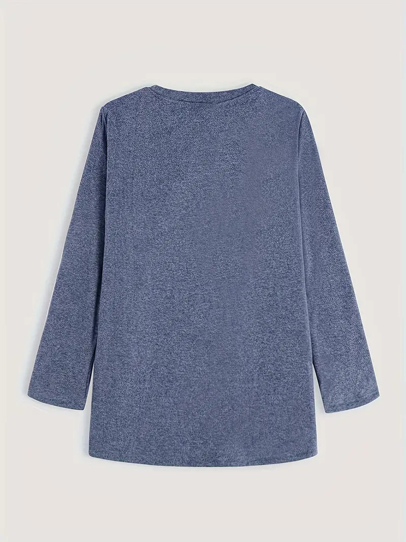 Aria - Bequemes lässiges hellblaues Fleece-Herbst-Sweatshirt für Frauen