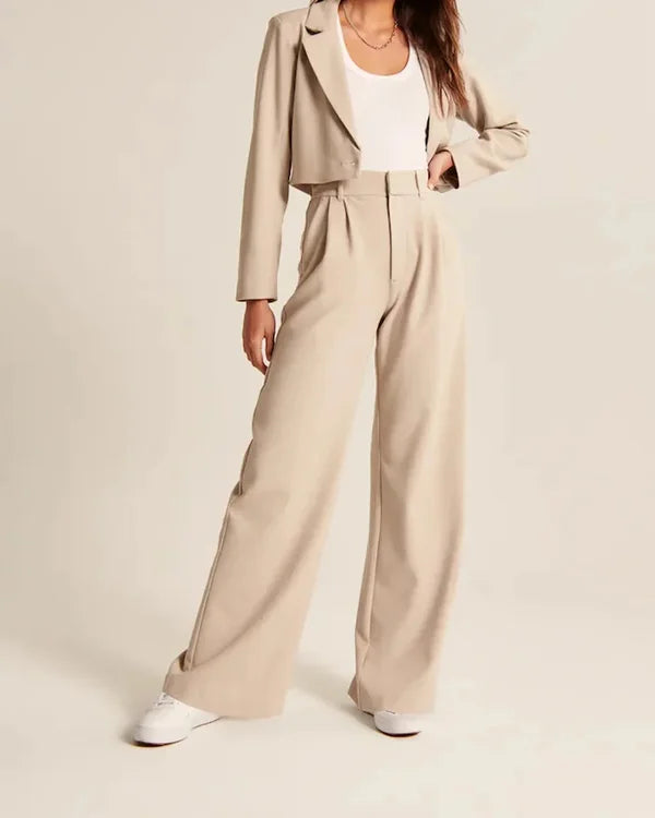 Lia - Hochtaillierte Weite Damen Hosen