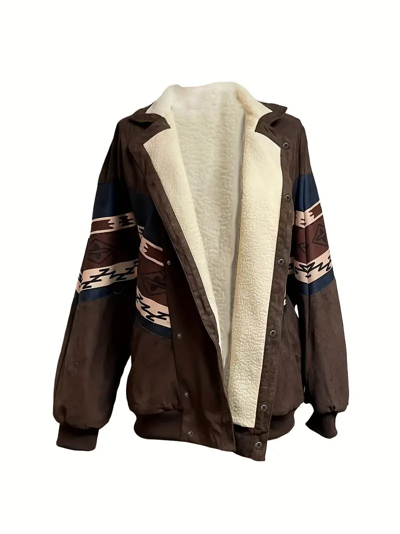 Hal | Aztec Snap Front Sherpa isolierte Jacke