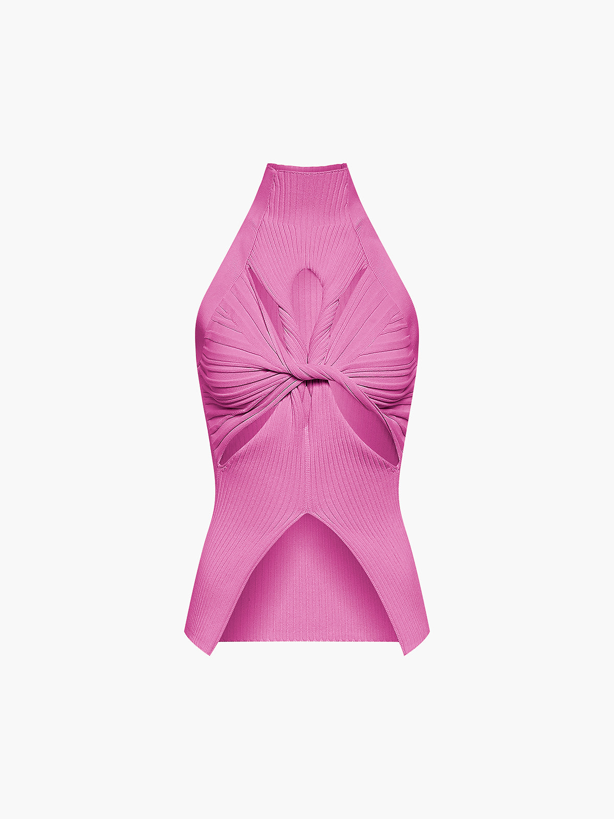 Anya | Geripptes Mockneck-Top mit Cutout
