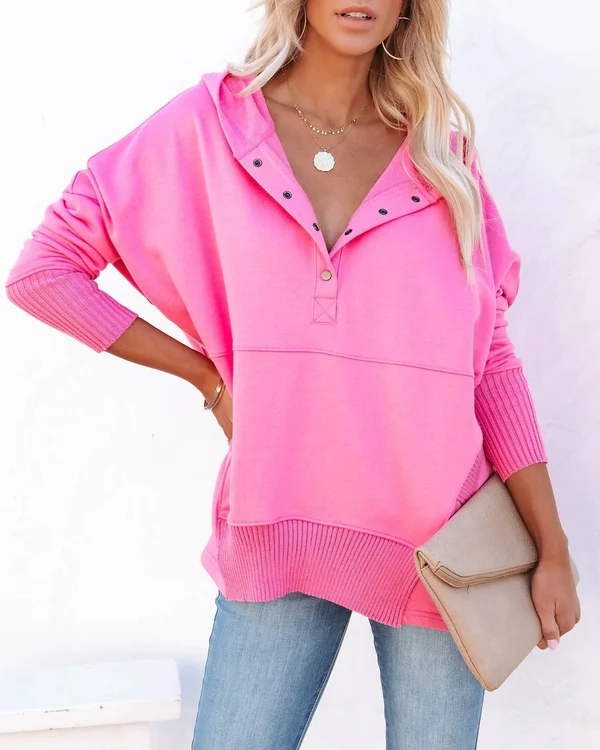 Amara - Lässige Herbst V-Ausschnitt Hoodie für Damen